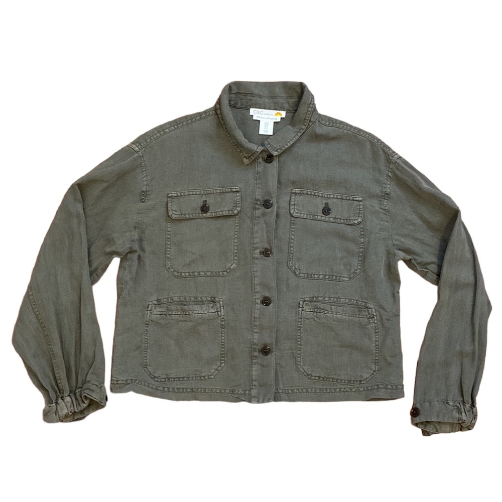 C&C California Linen Blend Utility Jacket - Picture 2 of 13